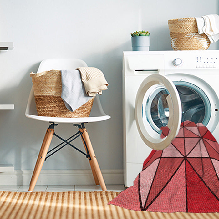 Machine Washable Transitional Pastel Red Pink Rug in a Washing Machine, wshpat517rd