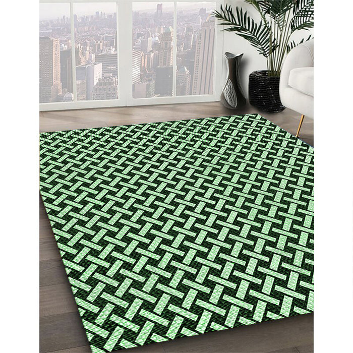 Patterned Light Green Rug in Family Room, pat518grn