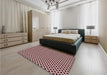 Patterned Deep Rose Pink Rug in a Bedroom, pat518rd