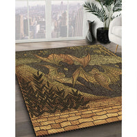 Patterned Cinnamon Brown Rug, pat519brn