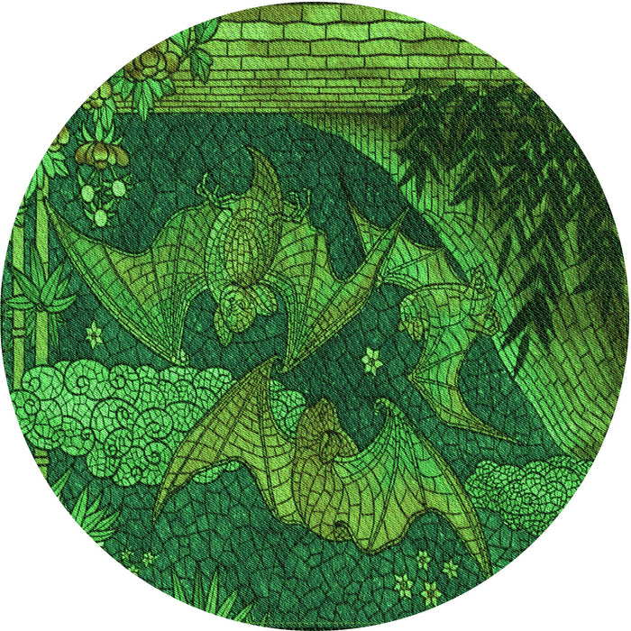 Square Patterned Deep Emerald Green Rug, pat519grn