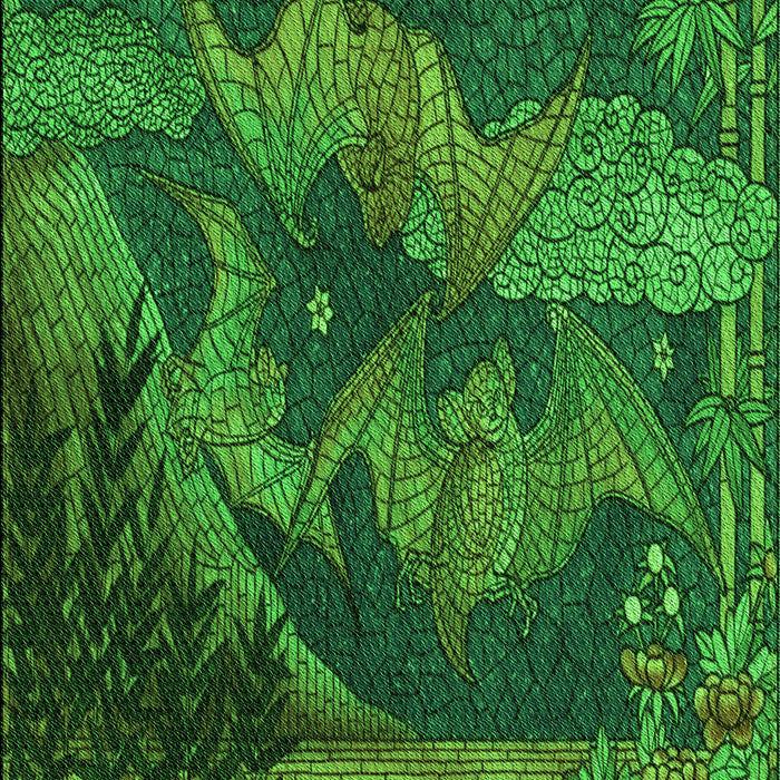 Patterned Deep Emerald Green Rug, pat519grn