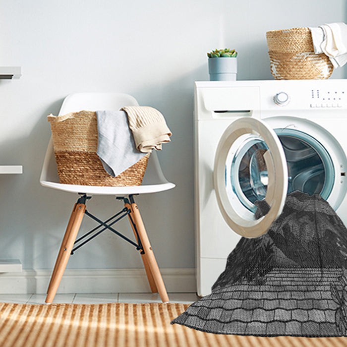 Machine Washable Transitional Charcoal Black Rug in a Washing Machine, wshpat519gry