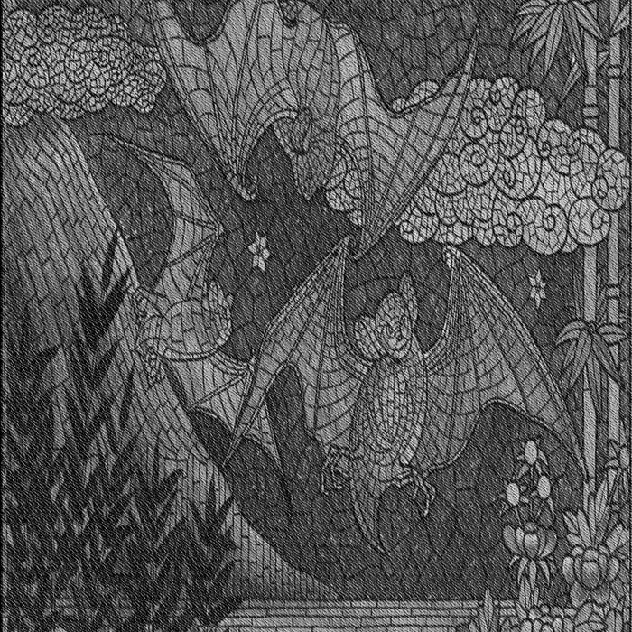 Patterned Charcoal Black Rug, pat519gry