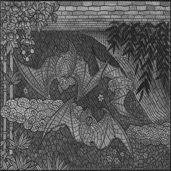 Round Patterned Charcoal Black Rug, pat519gry