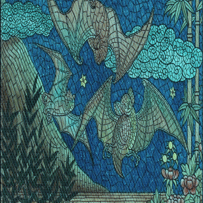 Patterned Deep-Sea Blue Rug, pat519lblu