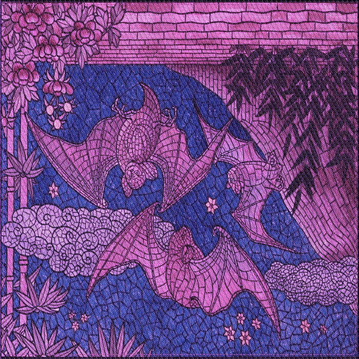 Round Machine Washable Transitional Purple Rug, wshpat519pur