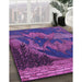 Patterned Purple Rug in Family Room, pat519pur