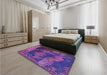 Patterned Purple Rug in a Bedroom, pat519pur