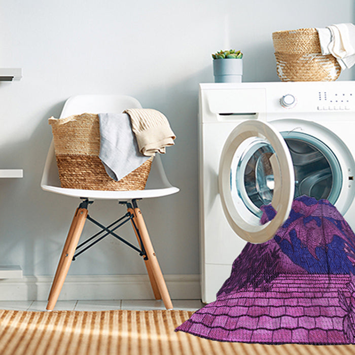 Machine Washable Transitional Purple Rug in a Washing Machine, wshpat519pur