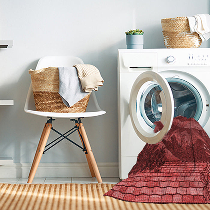 Machine Washable Transitional Red Rug in a Washing Machine, wshpat519rd