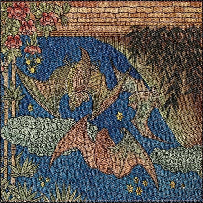 Square Patterned Charcoal Black Novelty Rug, pat519