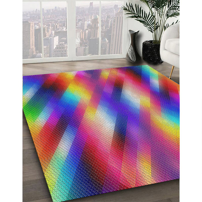 Machine Washable Transitional Gunmetal Gray Rug in a Family Room, wshpat51