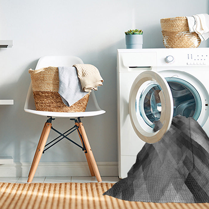 Machine Washable Transitional Black Rug in a Washing Machine, wshpat52gry