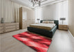 Machine Washable Transitional Red Rug in a Family Room, wshpat52rd