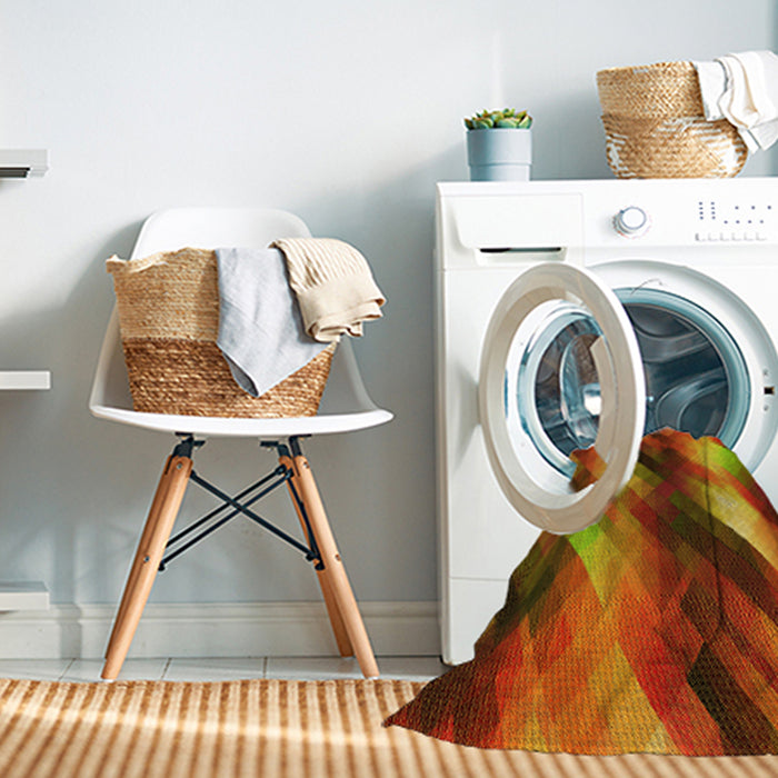 Machine Washable Transitional Tomato Red Rug in a Washing Machine, wshpat52yw