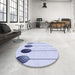 Round Patterned Lavender Blue Rug in a Office, pat520blu