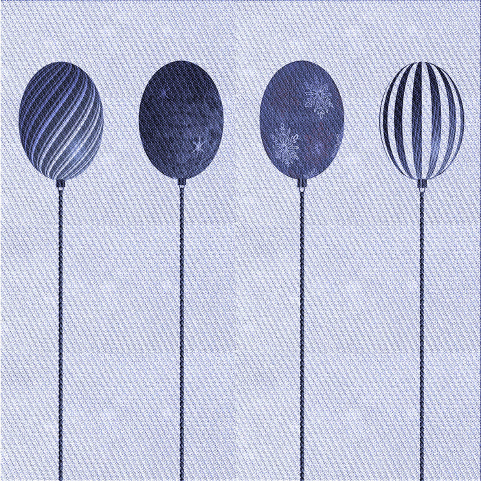 Round Patterned Lavender Blue Rug, pat520blu