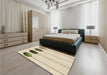 Patterned Moccasin Beige Rug in a Bedroom, pat520brn