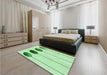 Patterned Mint Green Rug in a Bedroom, pat520grn