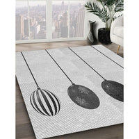 Patterned Platinum Gray Rug, pat520gry