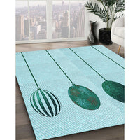 Patterned Electric Blue Rug, pat520lblu