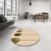 Round Patterned Bronze Brown Rug in a Office, pat520org