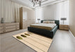 Patterned Bronze Brown Rug in a Bedroom, pat520org