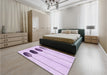 Patterned Lilac Purple Rug in a Bedroom, pat520pur