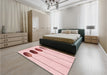 Patterned Pink Rug in a Bedroom, pat520rd