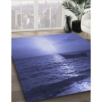 Patterned Sky Blue Rug, pat521blu