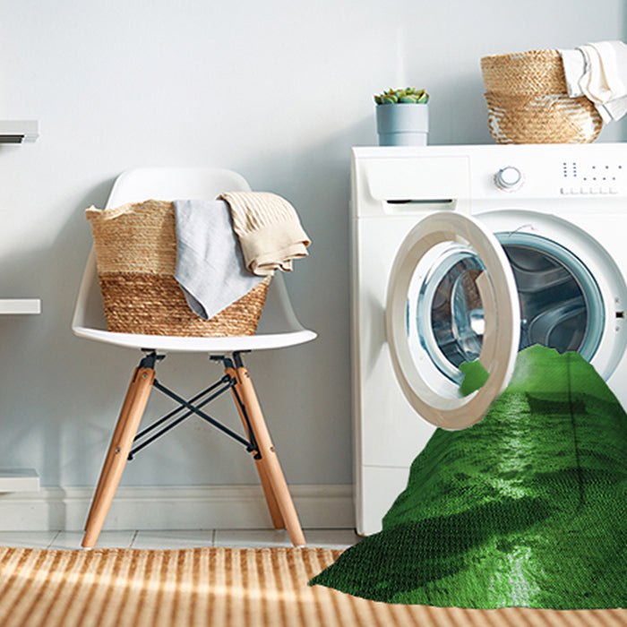 Machine Washable Transitional Dark Green Rug in a Washing Machine, wshpat521grn