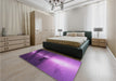 Patterned Dark Magenta Purple Rug in a Bedroom, pat521pur