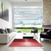 Square Patterned Red Rug in a Living Room, pat521rd