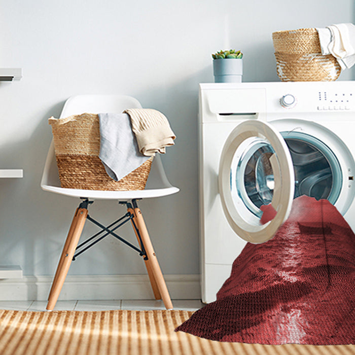 Machine Washable Transitional Red Rug in a Washing Machine, wshpat521rd