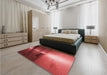 Patterned Red Rug in a Bedroom, pat521rd