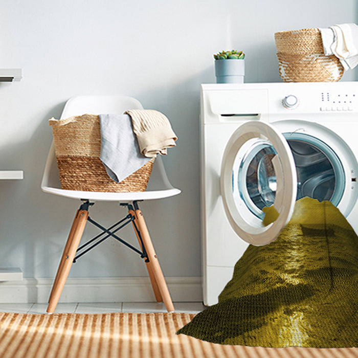 Machine Washable Transitional Yellow Rug in a Washing Machine, wshpat521yw