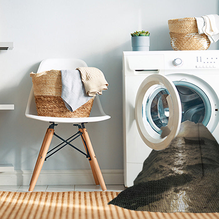 Machine Washable Transitional Mocha Brown Rug in a Washing Machine, wshpat521