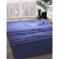 Patterned Sky Blue Rug, pat522blu