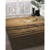 Patterned Cinnamon Brown Rug, pat522brn