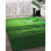 Patterned Deep Emerald Green Rug in Family Room, pat522grn