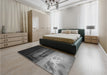 Patterned Gunmetal Gray Rug in a Bedroom, pat522gry