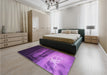 Patterned Purple Rug in a Bedroom, pat522pur