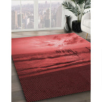 Patterned Cranberry Red Rug, pat522rd