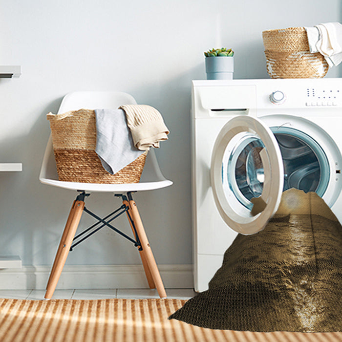 Machine Washable Transitional Caramel Brown Rug in a Washing Machine, wshpat523brn