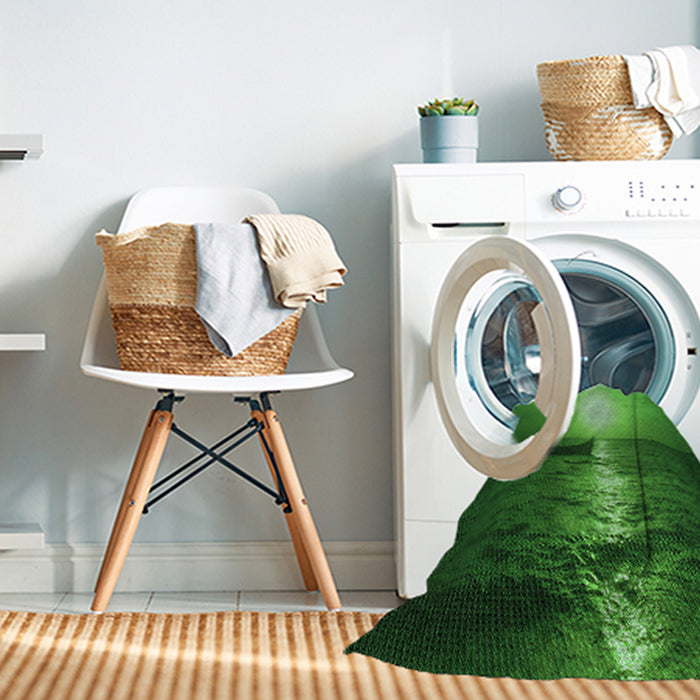 Machine Washable Transitional Dark Green Rug in a Washing Machine, wshpat523grn