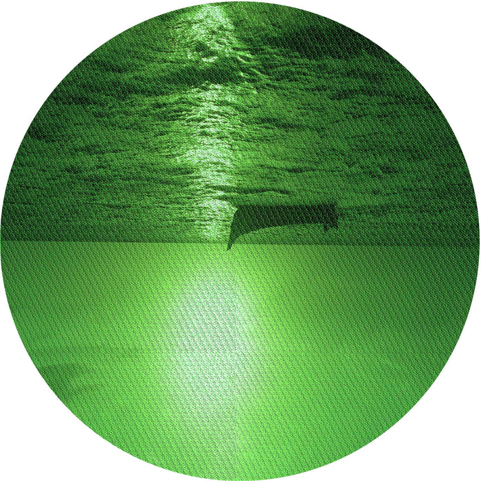 Square Patterned DarkGreen Rug, pat523grn