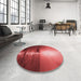 Round Patterned Red Rug in a Office, pat523rd