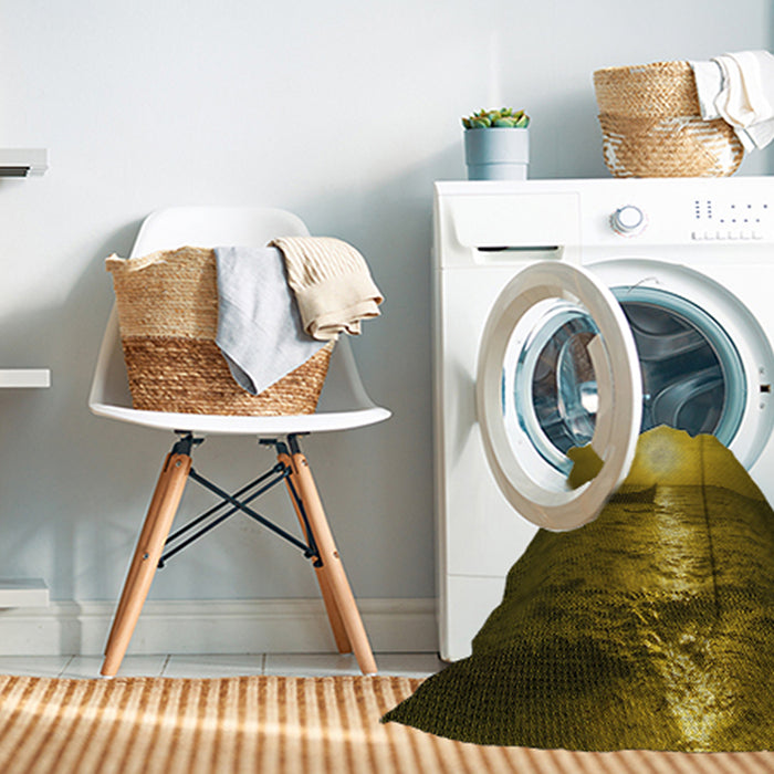 Machine Washable Transitional Orange Gold Rug in a Washing Machine, wshpat523yw