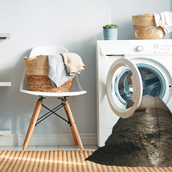 Machine Washable Transitional Mocha Brown Rug in a Washing Machine, wshpat523